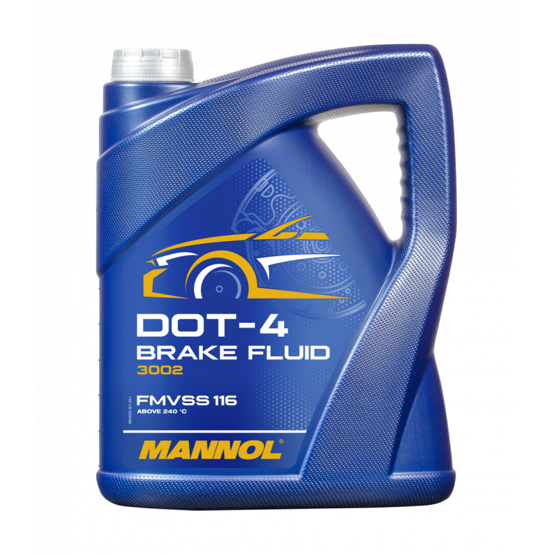 3002-5 MANNOL  DOT-4  5L / Гальмівна рідина з точкою кипіння  260 ºС  (уп 4 шт)