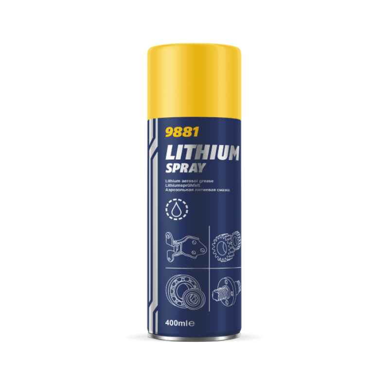 9881 Lithium spray 400ml / літієве мастило аерозоль (уп. 12 шт.)