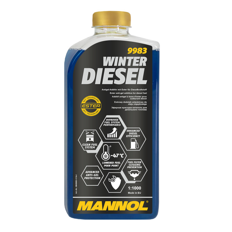 9983 Winter Diesel 1л / Зимовий антигель-мегаконцетрат для дизельних д.в.з. (-47)  (уп.20шт)