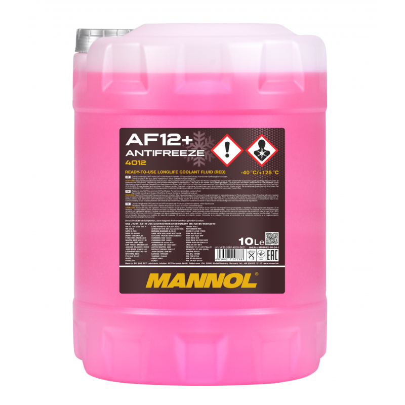 4012-10 Antifreeze AF12+ -40˚C (red) 10L  Longlife/Антифриз